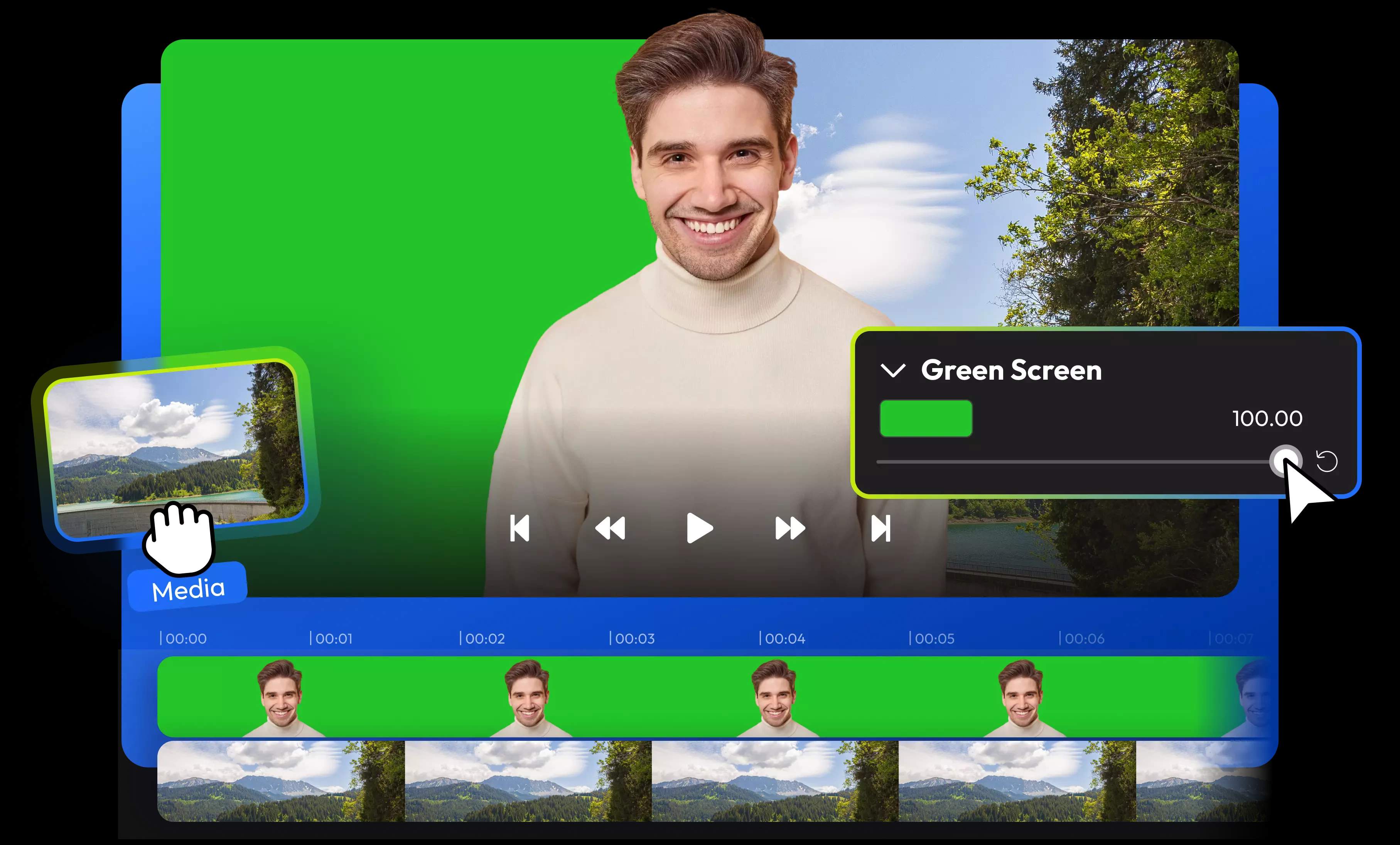 Creador de Vídeos con Pantalla Verde para Fácil Reemplazo de Fondos
