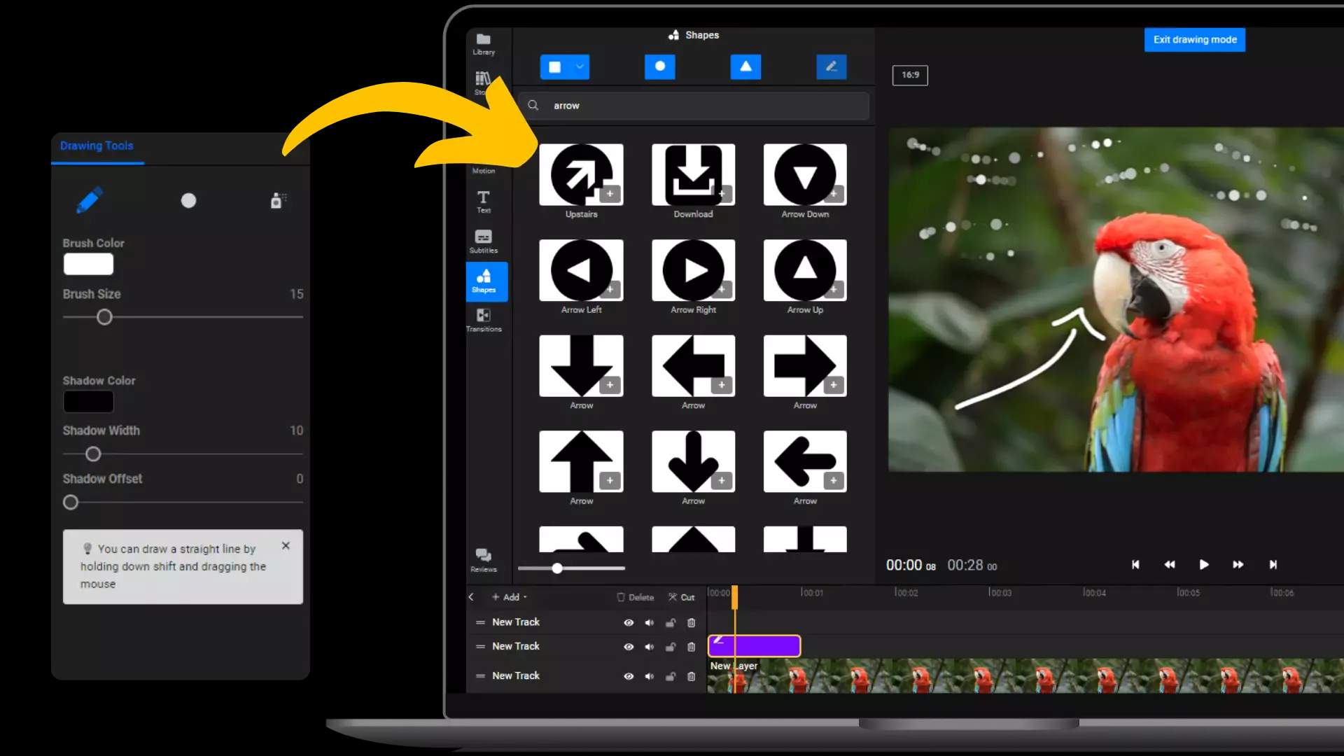 Zeichnen auf Videos mit Flixier