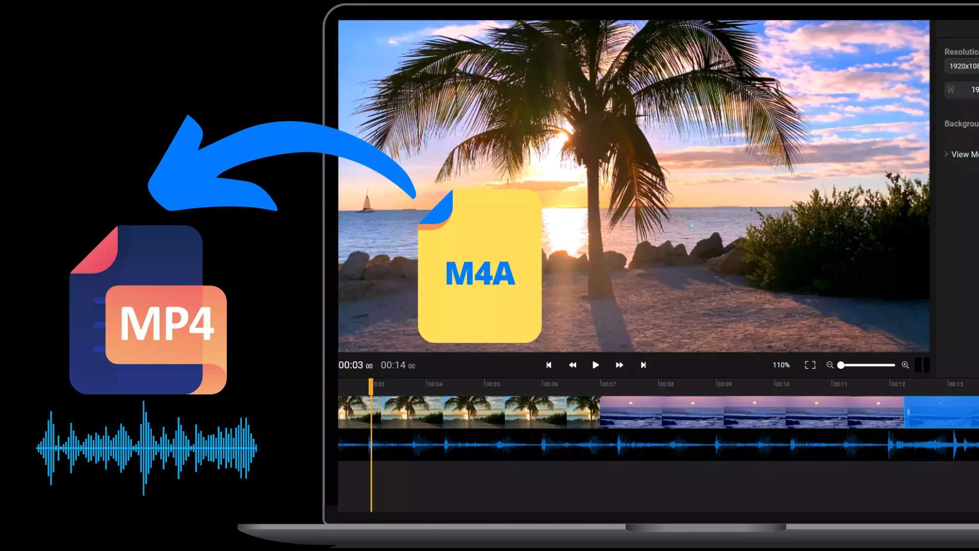 Convert M4A to MP4