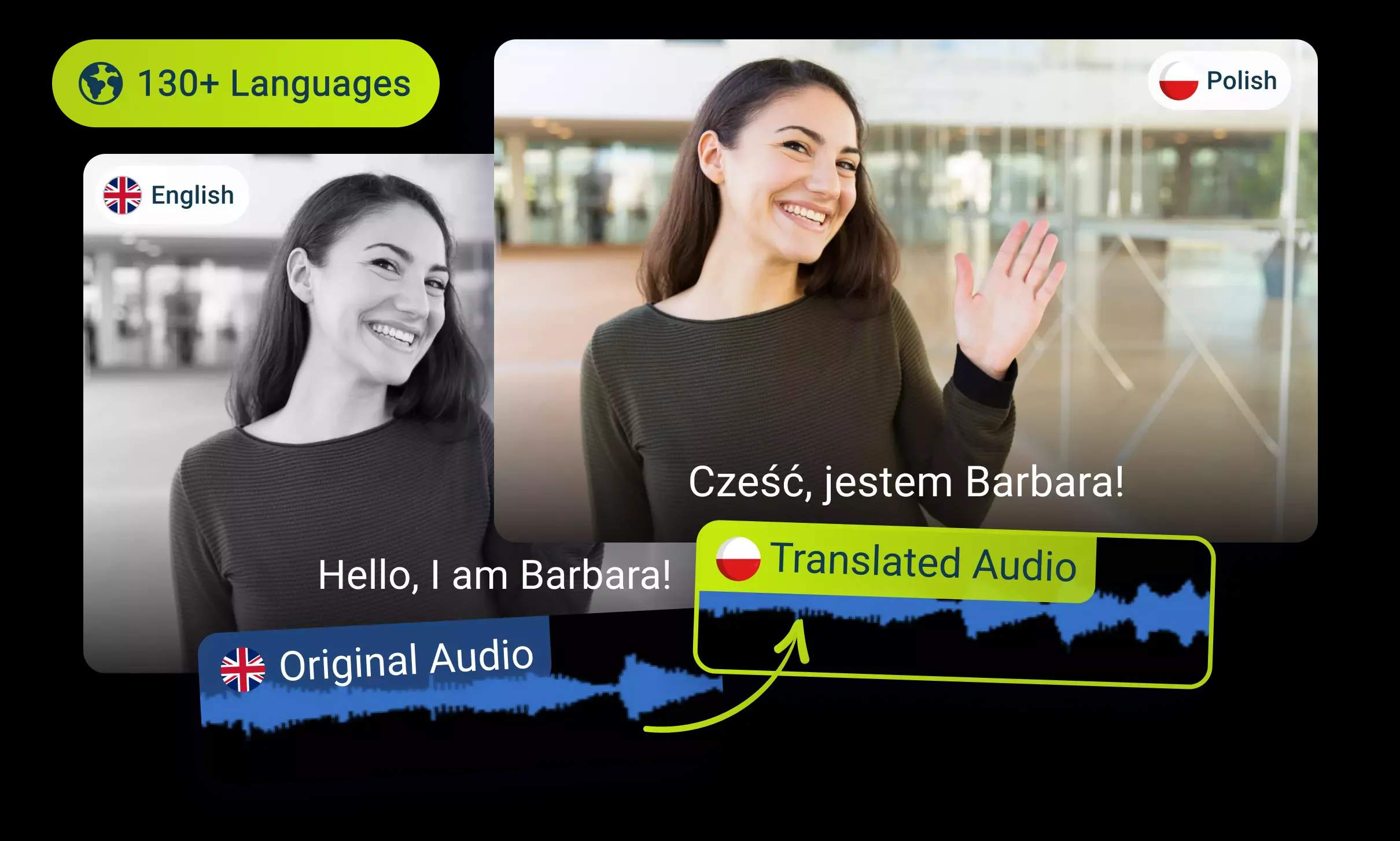 Traducir audio de inglés a polaco con IA