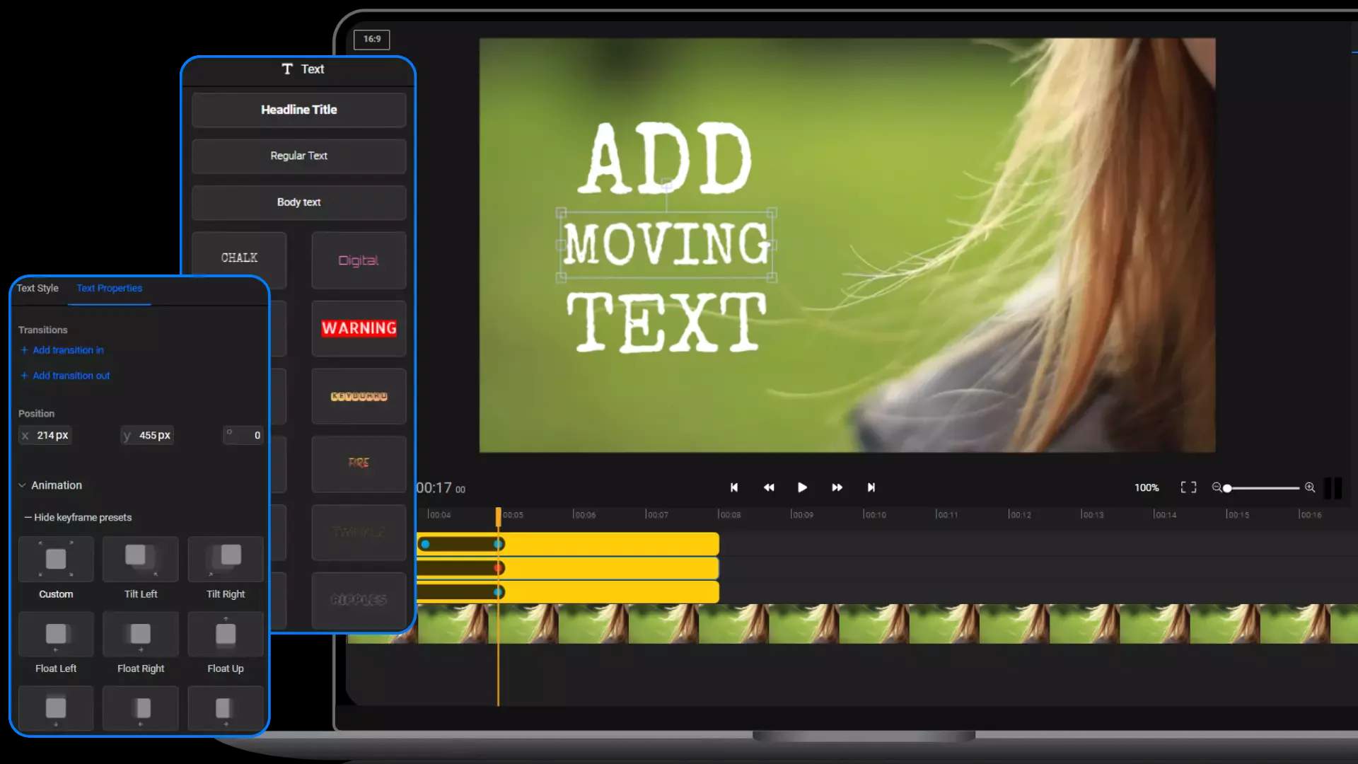 Agregar Texto en Movimiento a Video con Flixier