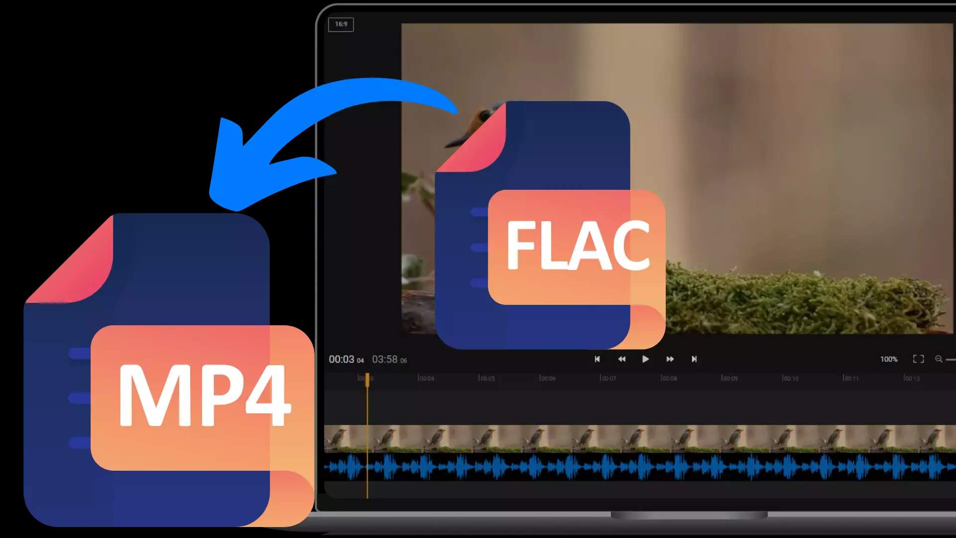 Convierte FLAC a MP4 rápido