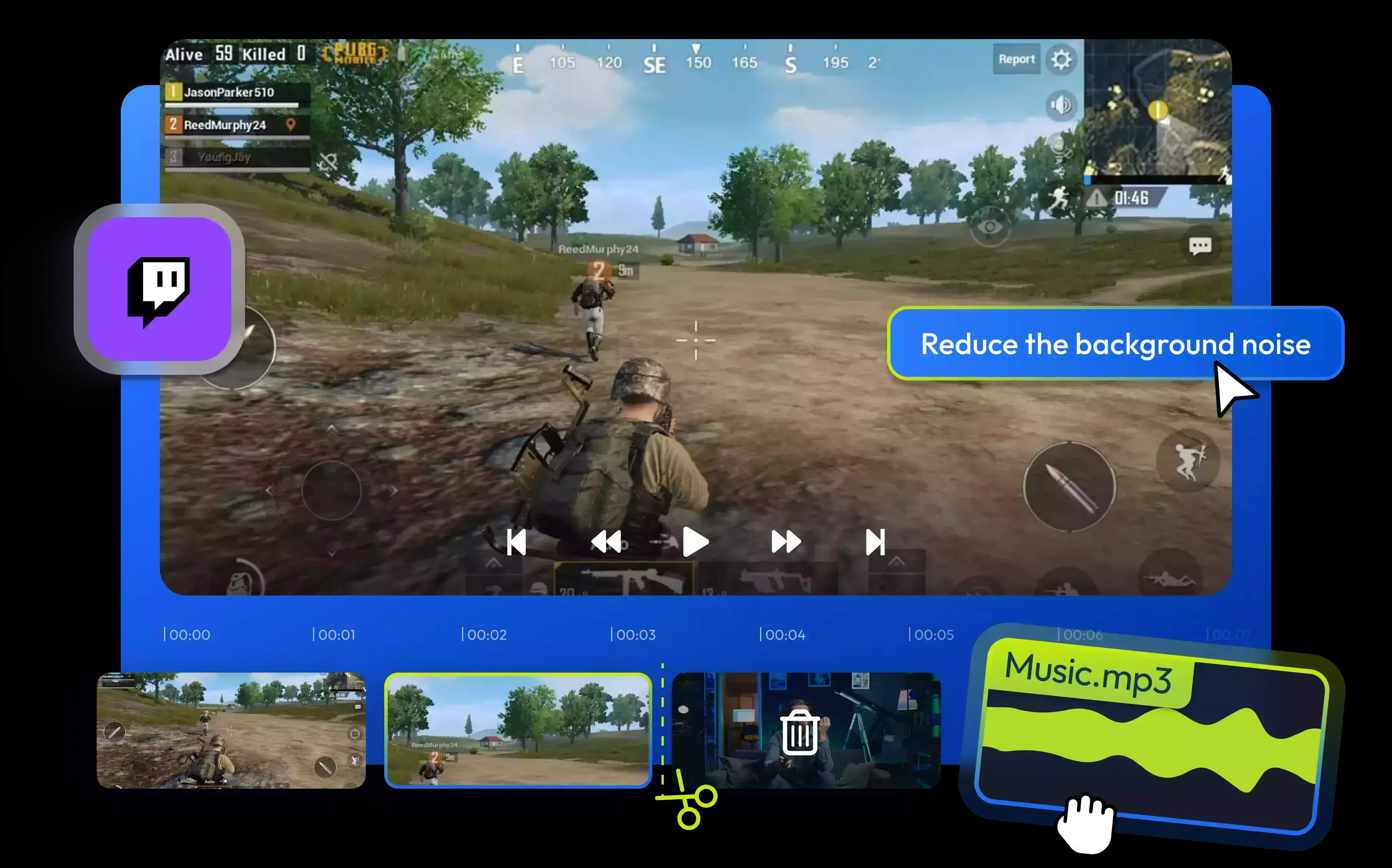 Editor de Videos de Twitch - Edita VODs y Crea Clips