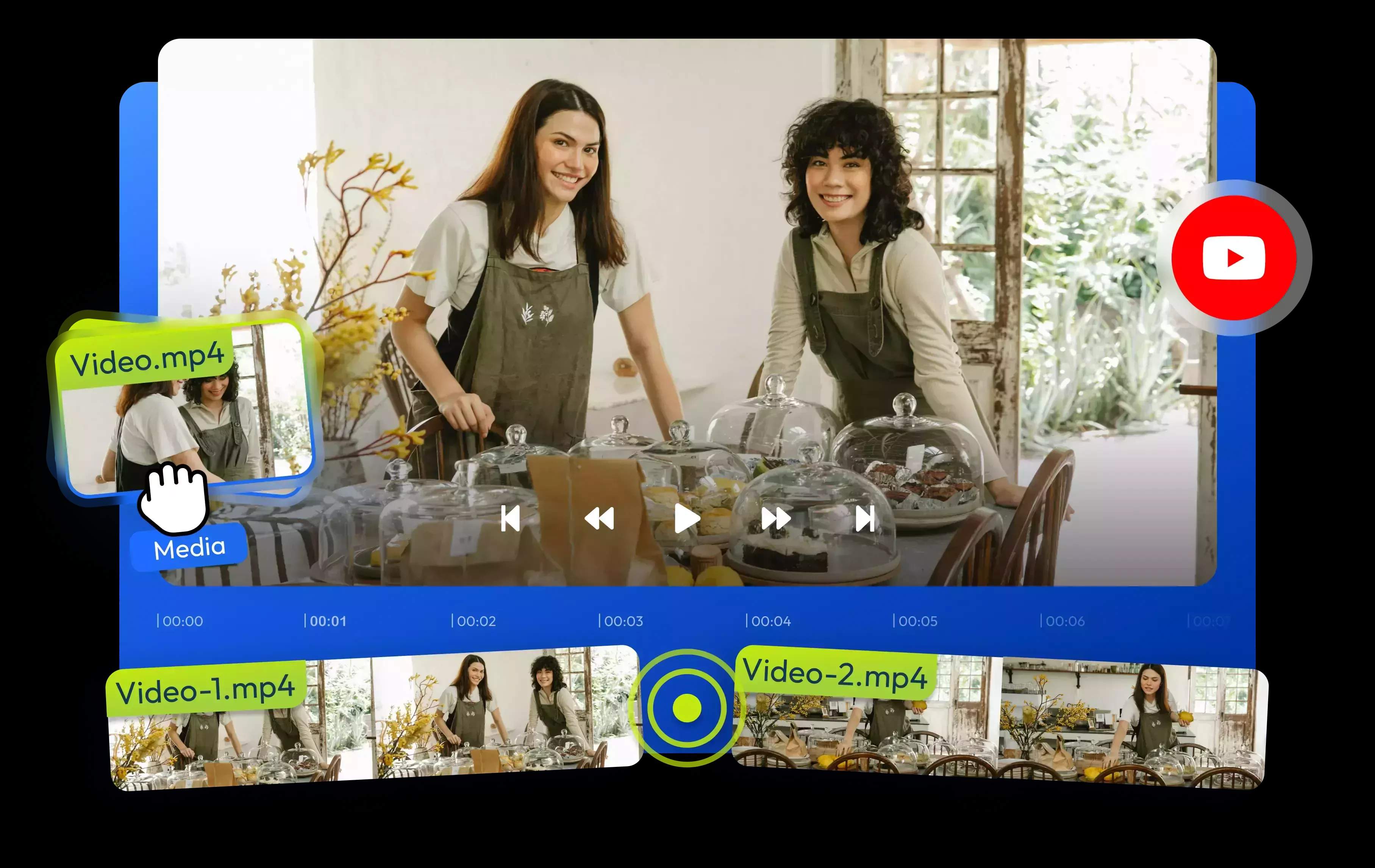 Combinar vídeos online con fusión y edición profesional