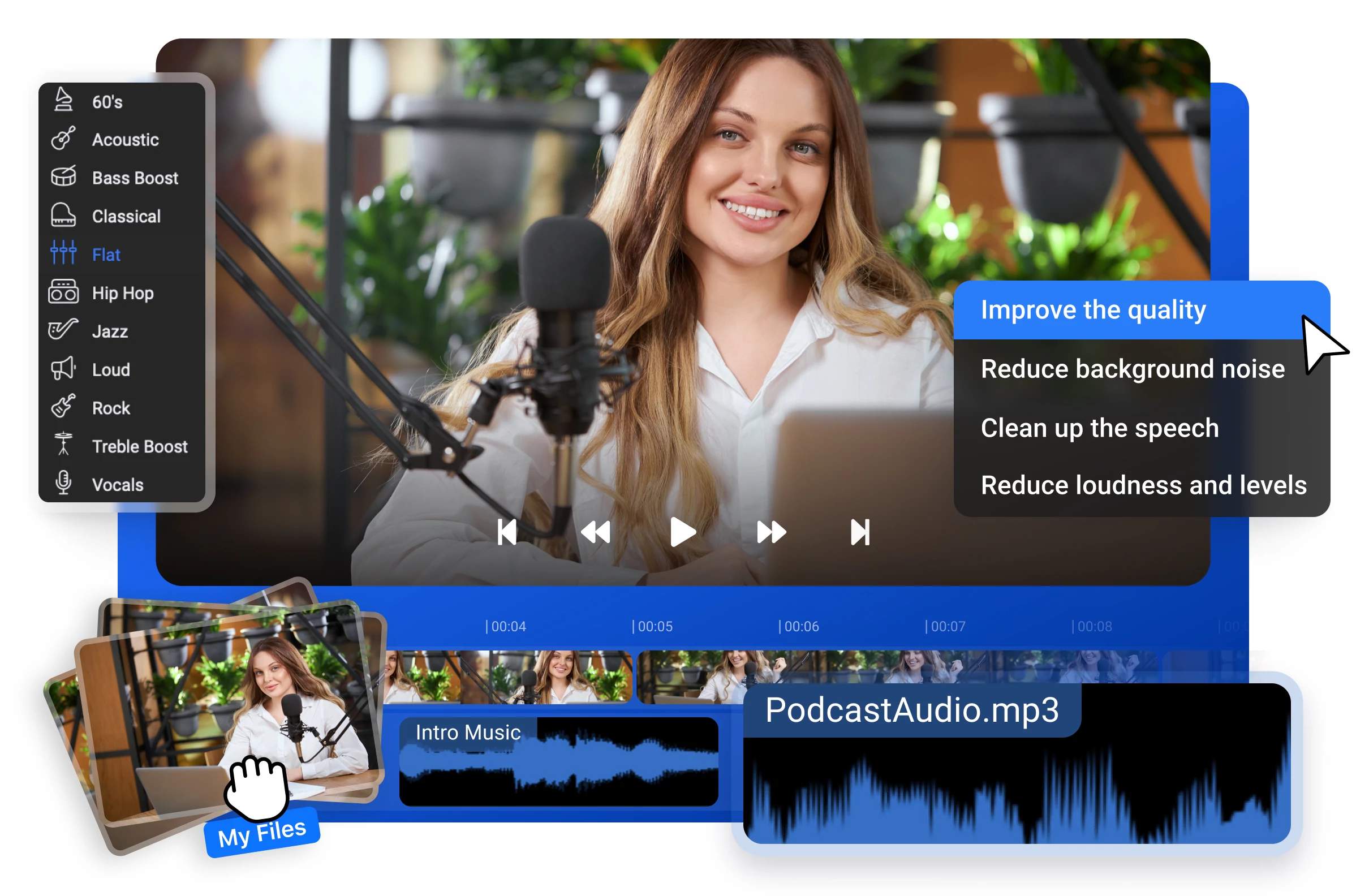 Editor de Áudio para Podcast com Ferramentas de IA