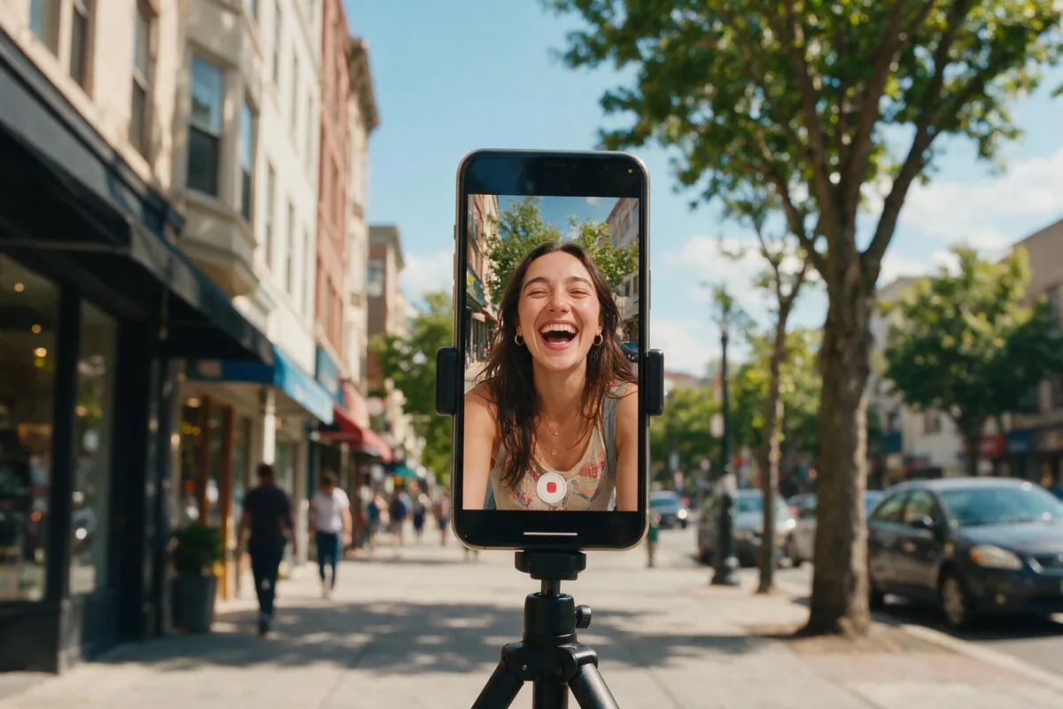 Tournage d'une vidéo verticale sur un téléphone